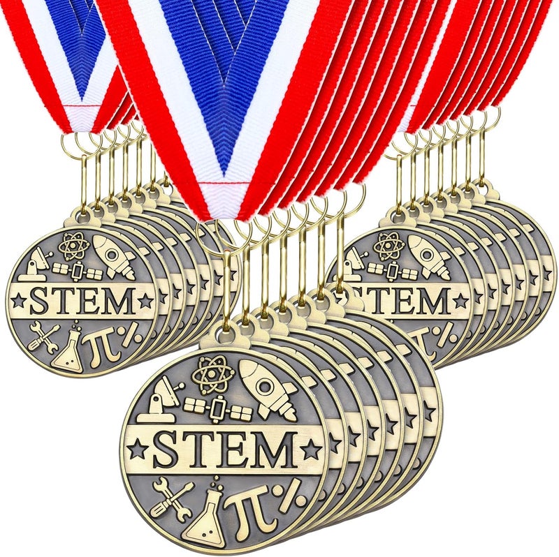 Quelay 30 Pcs 2'' Award Medals Bulk Gold Winner Medals with Neck Ribbons Metal Trophy Award Prize Gift for Tournaments, Competitions, Party, Kids and Adults - Image 1